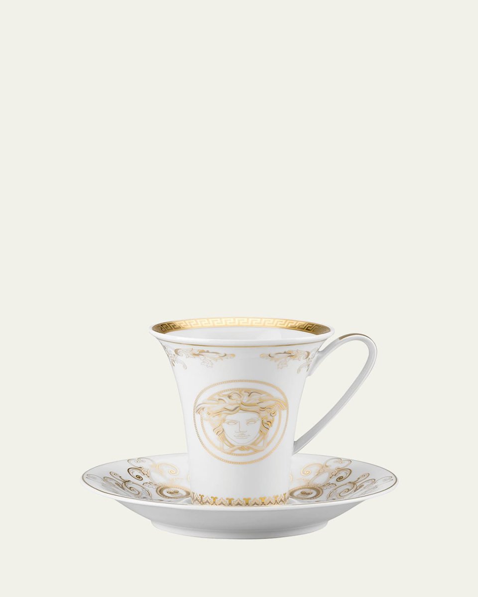 Medusa Gala Gold Coffee Cup & Saucer